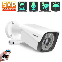 Face Detection 5MP Audio POE IP Camera Street Outdoor IP66 Surveillance Camera Bullet Video Videcam CCTV P2P DC 12V/ 48V POE