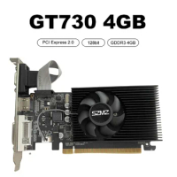 GT730 4GB DDR3 Gaming Graphics Card with Cooling Fan Low Profile Graphics Card for Office/Home Entertainment/Light Games for PC