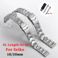 18mm 20mm 316L Stainless Steel Straps For Seiko 5 SKX007 SKX009 SKX013 Watchband Flat End Diving Oyster Strap Solid Men Bracelet