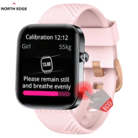 NORTH EDGE ECG Smart Watch Men Watch Women Bluetooth Heart Rate Blood Pressure Body Temperature Fashion Watch Digital Watches