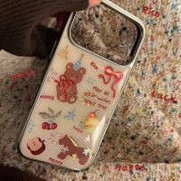 Ốp lưng điện thoại Spring Day Little Bear Horse phù hợp với 17 Pro Max, iPhone 17, Apple 15, mạ vàng