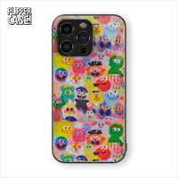 Glossy Casing HP Doodle Mural Cute Untuk IPhone/Oppo/Samsung/Vivo/Realme/Xiaomi/Poco Softcase Flippe