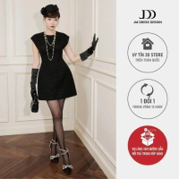 Đầm Cổ Tròn Tay Chờm Đắp Ren 1F19.2509TW Váy Tiệc Dáng A Phong Cách Little Black Dress Retro Thiết K