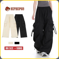 CC Quần Túi Hộp Ống Rộng Vải Dù Có Dây Rút Unisex, Quần Túi Hộp Phong Cách Hiphop Đường Phố Hiphop Q