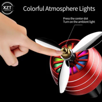 Car Air Freshener Air Force Propeller Shape Perfume Vent Clip Decor Vehicle Fan LED Light Aromatherapy Auto Interior Accessories