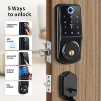 Smart Home Tuya Bluetooth Fingerprint Door Lock,APP Control Door Lock Intelligent Fingerprint Key Password Card Smart Door Lock