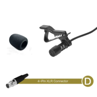 Lavalier Lapel Microphone Black 3.5mm XLR 3-Pin XLR 4-Pin For Wireless System For Stage Houses Of Worship Lecturers Microphone
