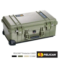 美國 PELICAN 1510 NF 輪座拉桿氣密箱-空箱 不含泡棉 綠色 公司貨