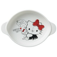 Hello Kitty 抱熊 嬰幼兒 雙耳 湯盤 餐具 KT 凱蒂貓 日本製 正版 授權 J00012352