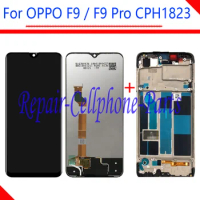 Black 6.3 inch New Full LCD DIsplay + Touch Screen Digitizer Assembly + Frame Cover For OPPO F9 CPH1825 / F9 Pro CPH1823