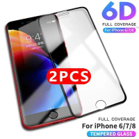 ฟิล์มกันรอย 2 ชิ้น ฟิล์มกระจกนิรภัย 6D สำหรับ iPhone X 7 8 6 6 S Plus XS XR XS MAX กระจกนิรภัย
