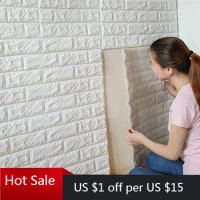 70x77cm PE Foam 3D Wall Stickers Safty Home Decor Wallpaper DIY Wall Decor Brick Living Room Kids Bedroom Decorative Sticker