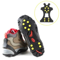 10 Studs Anti-Skid Snow Ice Climbing Shoe Winter Outdoor Climbing Anti Slip Safety Shoes Cover Spikes Ice Grips Cleats Crampons