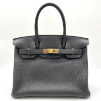 HERMES 愛馬仕 鉑金包 Birkin （30cm/黑色/金釦/Z刻）