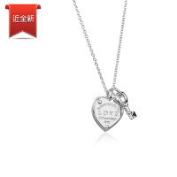 二手品 Tiffany&amp;Co. LOVE刻字愛心鎖鑰匙925純銀項鍊