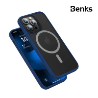 【Benks】iPhone 14 Pro Max 磁吸 MagSafe 防摔膚感手機殼 藍色