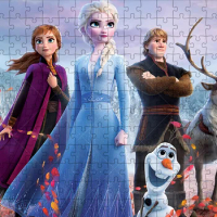 Disney Movie Frozen 2 Snow Queen Elsa Anna Kristoff Olaf Snowman Jigsaw Puzzles 300/500/1000 PCS Cartoon Puzzle For Adult Kids