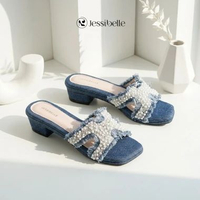 Jessibelle - Lili Sandal Heels Wanita Hak 3cm 40 Biru