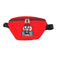 MM6 Maison Margiela x Eastpak聯名款縫線設計標籤LOGO尼龍拉鍊雙面腰包(紅x白)