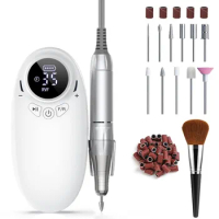 Portable Electric Nail Drill Machine 35000 RPM Rechargeable E File Nail Drill for Acrylic Nails Gel Manicure Pedicure Polishing