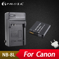 1x1000Mah NB-8L NB8L Battery Pack+Charger For Canon PowerShot A3300 A3200 A3100 A3000 A2200 A1200 IS Camera Replacement Batteria
