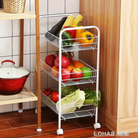 蔬菜置物架廚房菜架收納筐放菜籃帶輪儲物架層水果落地家用蔬菜架