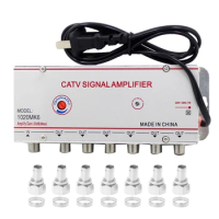 Professional Box Signal Booster 6 Ways 20DB Antenna Signal Amplifier Splitter 96BA