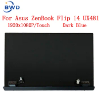 Original 14' FHD 1080p LCD For Asus ZenBook Flip 14 UX481 UX481F Laptop LCD Panel Touch Screen Assembly Upper Part