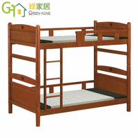 【綠家居】吉地 現代3.5尺單人實木雙層床台(不含床墊)