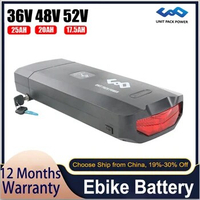 Ebike Battery 36V 25AH 48V 20AH 52V 17.5AH 18650 Cell Lithium Pack Electric Bicycle 48V Battery 20A 30A BMS For BaFang 800W1000W