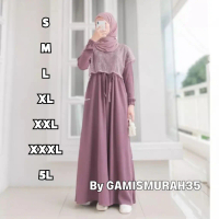 READY Alika Gamis lebaran terbaru 2025 Cringkle Hafshaa Maxy Dress Mix Brokat Malika kekinian | dres