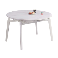 文創集 安洛4.3尺可伸縮岩板圓餐桌(可拉合80.5-130cm伸縮使用)-130x80.5-130x77cm免組