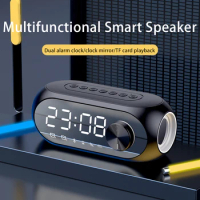Alarm Clock Wireless Bluetooth Speaker Home Room Decora Alarm Clock With LED Display Smart Bluetooth Speaker FM Radio Clock
