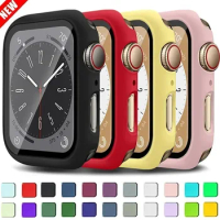 Tempered Glass Cover For Apple Watch Se Case 9 8 7 6 5 4 38 40mm Accessories Screen Protector iWatch Series 44mm 45mm 41mm 42mm