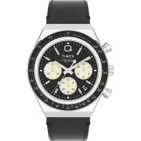 【TIMEX】天美時 Q Timex復刻系列 三眼計時手錶黑/黑 TXTW2V42700