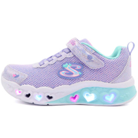 SKECHERS HEART LIGHTS 魔鬼氈 燈鞋 中童 閃紫 R9138 (302317LLVMT)