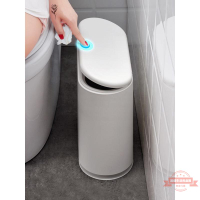 垃圾桶家用衛生間帶蓋便紙桶客廳廚房按壓式密封窄輕奢廁所拉圾筒