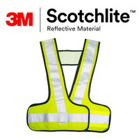 螢黃V型棉布反光安全背心 3M Scotchlite 反光 Safetylite