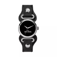 Marc Jacobs Jam Tangan Wanita Marc Jacobs MJ0120179290 The Cuff Watch Ladies Black Dial Black Leathe