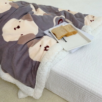 ins風可愛兒童毛毯單人法蘭珊瑚絨冬加厚沙發午睡蓋毯子被羊羔絨
