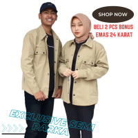 JAKET COUPLE PASANGAN SEMI PARKA FUNNY JAKET PASANGAN TERBARU SEMI PARKA Wanita Baju