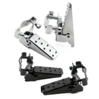 Universal Retro Motorcycle Clamp-on Steel Foldable Foot Step Pegs MTB BMX bike Folding Pedal Footrest Footpeg Parts