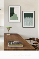 裝飾畫客廳沙發背景掛畫組合簡約抽象綠色小清新照片墻落地畫