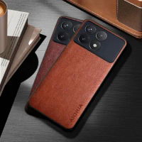 Case for Xiaomi POCO X6 X5 X4 X3 Pro NFC GT funda solid color durable classical business Leather cover for poco x6 pro case