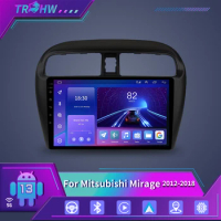 For Mitsubishi Mirage Attrage 2012-2018 Multimedia Players GPS Navigation Stereo Carplay Car Radio 2 Din Android Auto