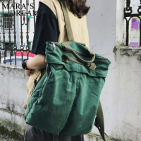 Mara's Dream Backpacks For Women Retro Ladies Canvas Leisure Backpack Fashion School Bags Large Capacity Green Travel Backpacks