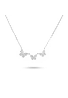 Millenne Millennia 2000 Butterfly Cubic Zirconia Silver Necklace with 925 Sterling Silver