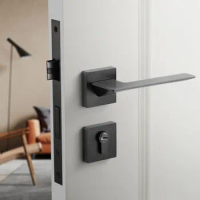 European Home Door Handle Locks Zinc Alloy Interior Silent Security Door Lock Bedroom Mute Lockset Furniture Hardware Supplies
