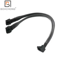 RTX4090Ti RTX4080Ti 600W 90 Degree 12VHPWR 12+4Pin to 2pcs 4.2MM 12Pin Male Modular Cable for Seasonic Type 1 Platinum X BeQuiet