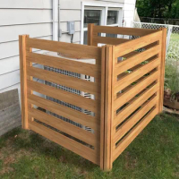 Air Conditioner Fence Wood Composter Bin 3 Panels 36 "L X 36 "W X 36 "H Privacy Screens Fence Panels for Outside Porch Screen